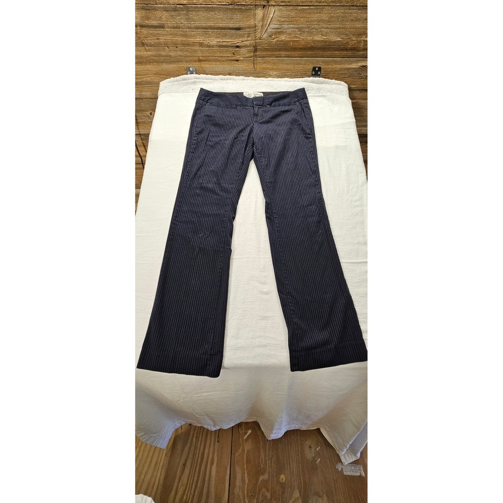 Converse One‎ Star Womens Navy Blue Pinstripe Flare Leg Dress Pants Size 10